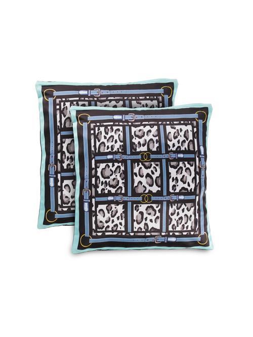 floral printed recycle polyster decorative 1 piece pillow/cushion cover green color (16x16) inches - 18030133 - Standard Image - 0