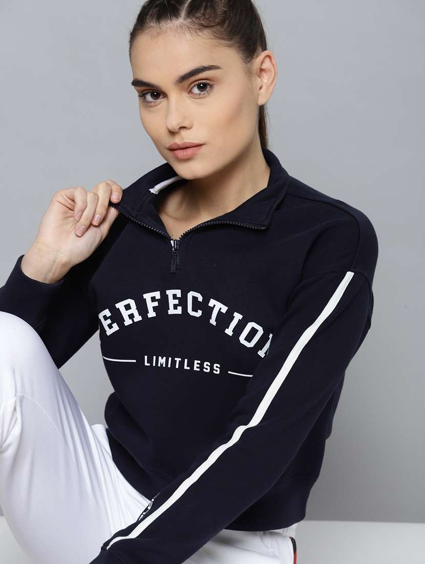 polo neck printed sweatshirt - 18030153 - Standard Image - 1