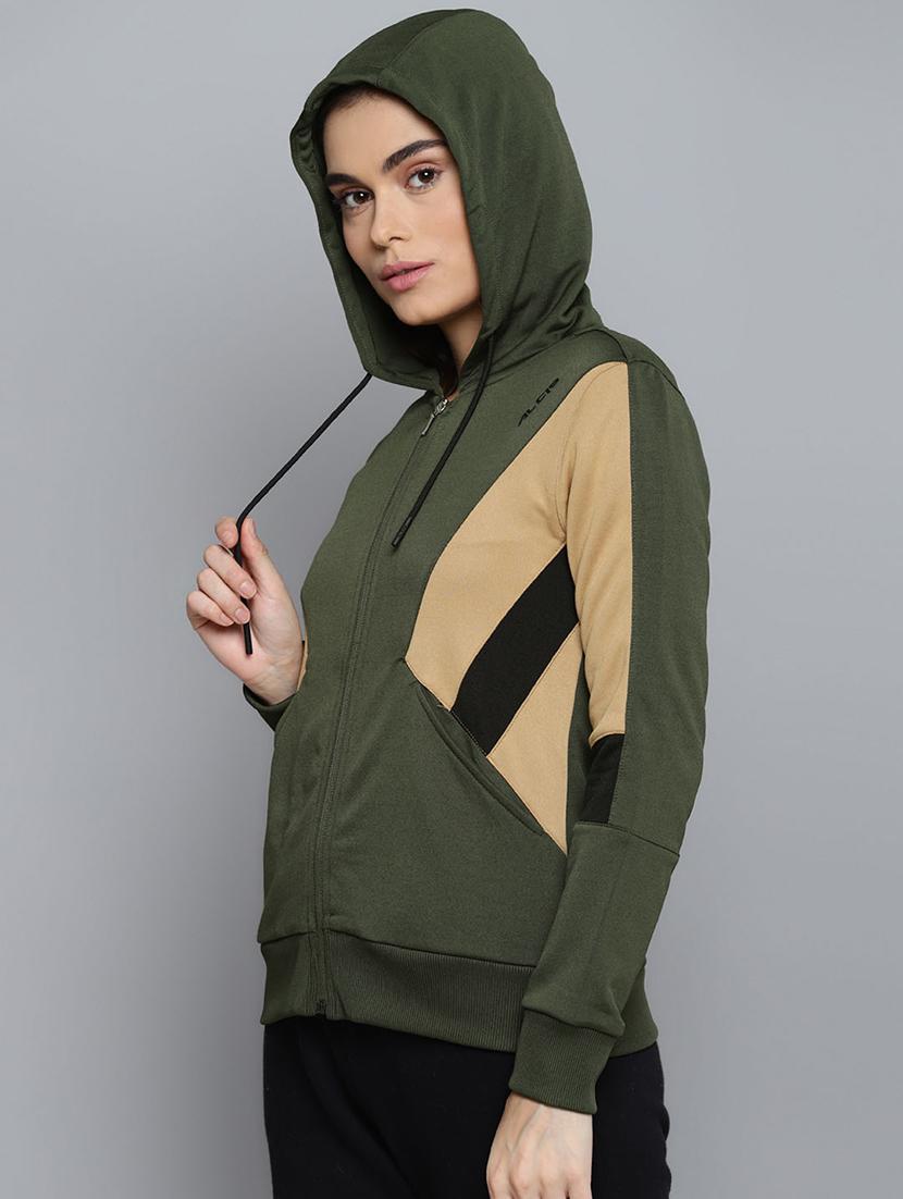 hooded neck color block  jacket - 18030155 -  Standard Image - 1