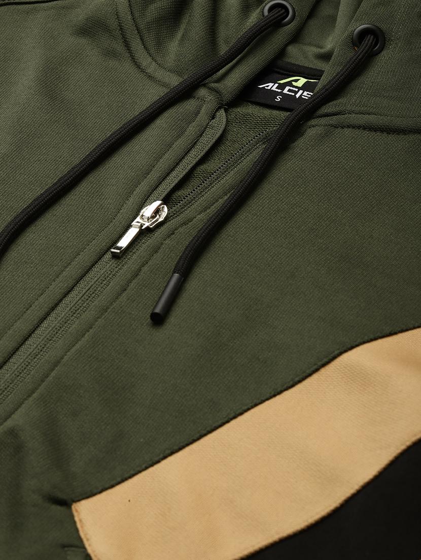 hooded neck color block jacket - 18030155 - Standard Image - 4