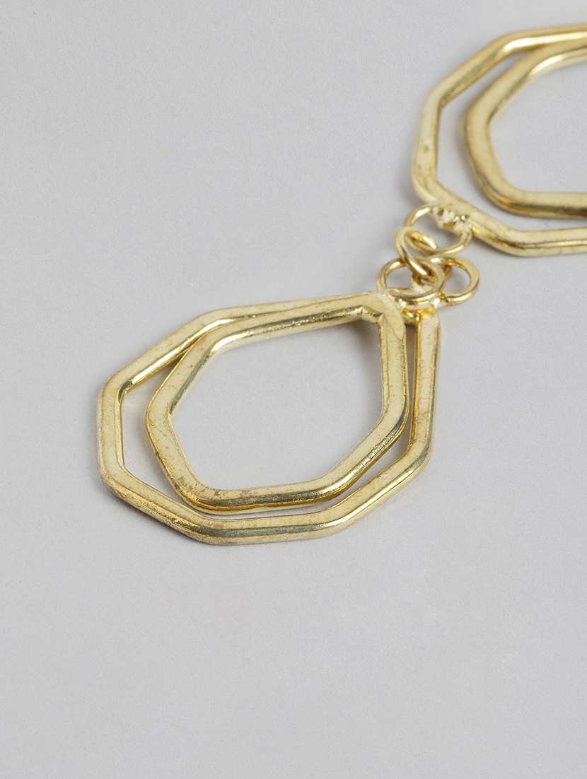 women gold-plated teardrop shaped drop earrings - 18030205 -  Standard Image - 1