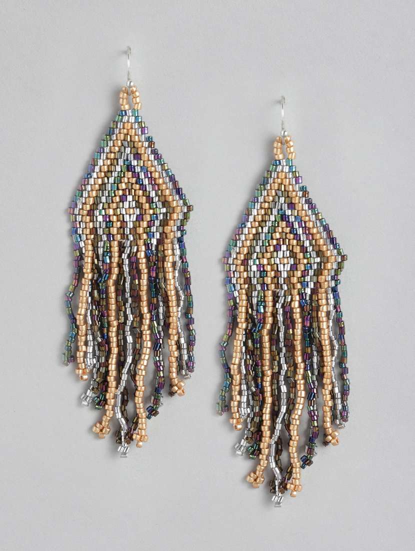 multi colored metal drop earring