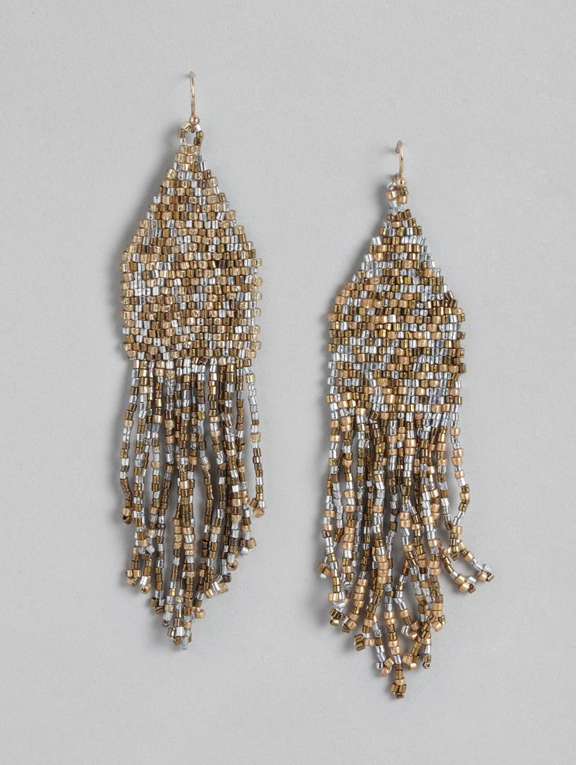 multi colored metal drop earring - 18030223 -  Zoom Image - 0