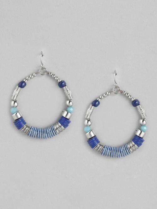 blue metal drop earring - 18030224 -  Standard Image - 0