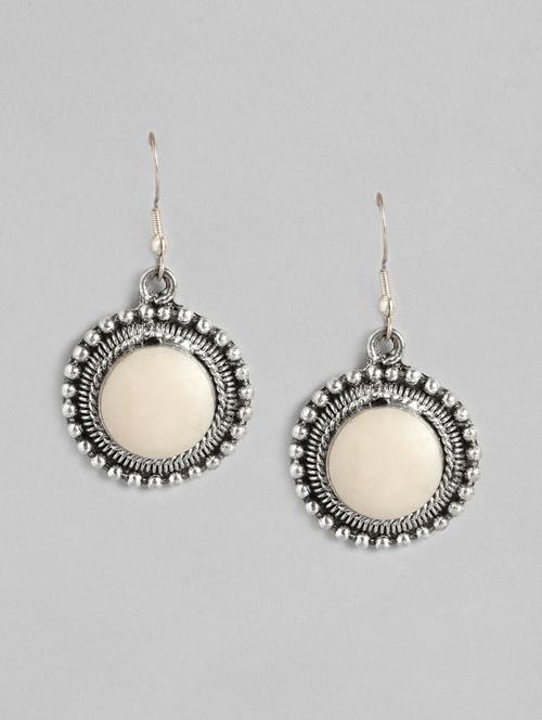 silver metal drop earring - 18030226 - Standard Image - 0