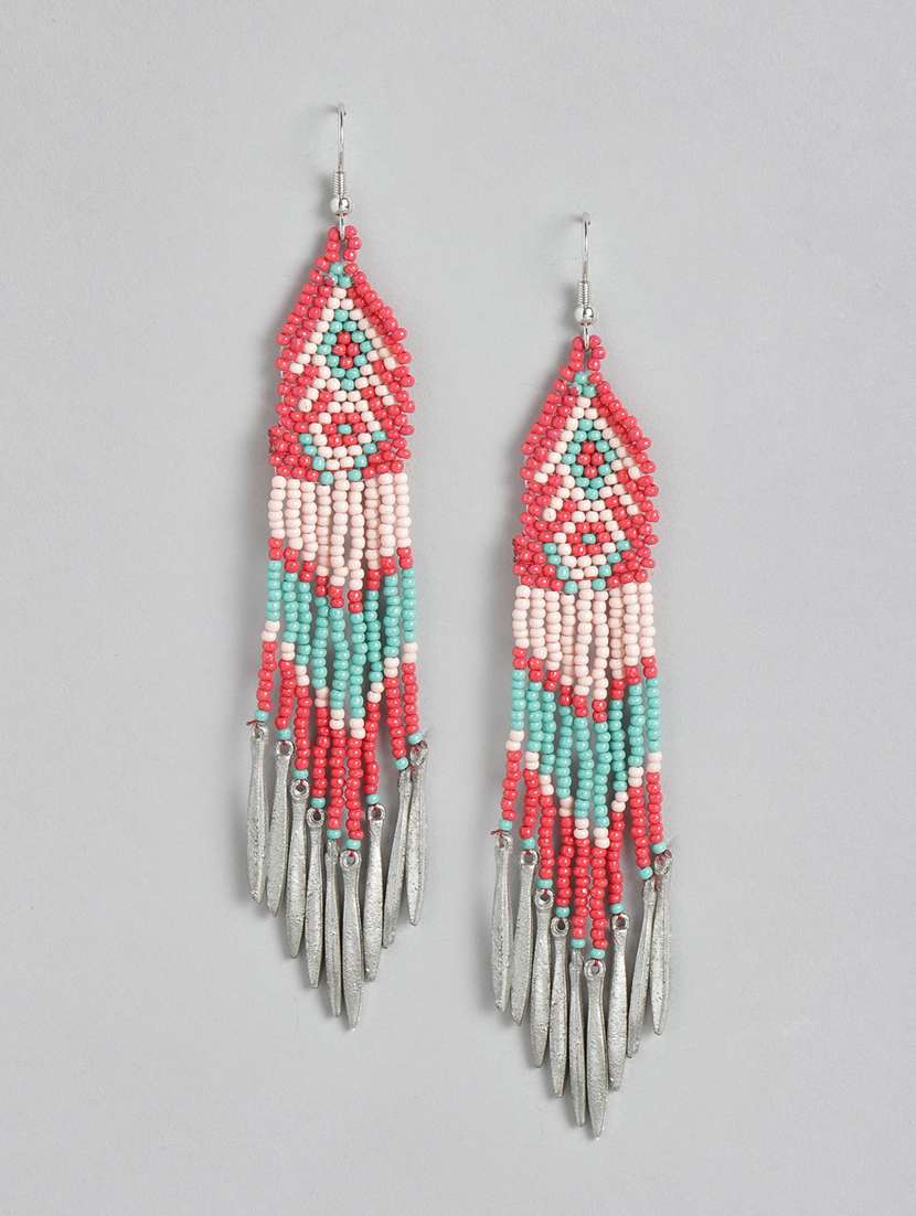 Pink Metal Drop Earring