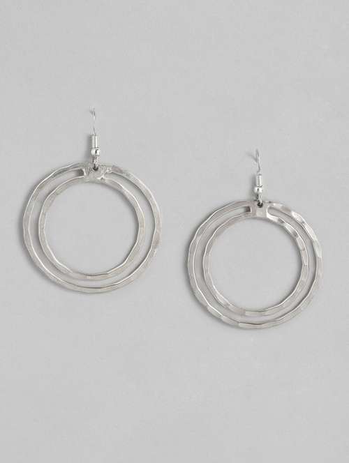 silver metal drop earring - 18030234 -  Standard Image - 0