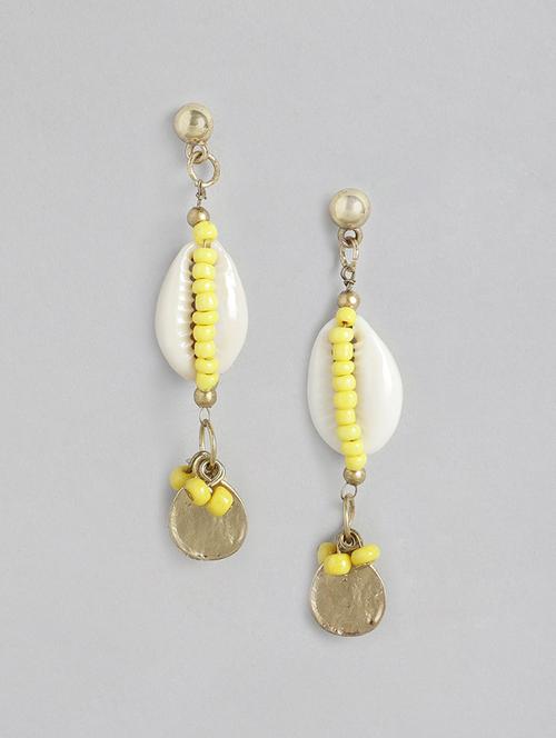 yellow metal drop earring - 18030239 -  Standard Image - 0