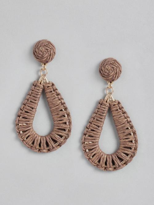 brown metal drop earring - 18030251 - Standard Image - 0