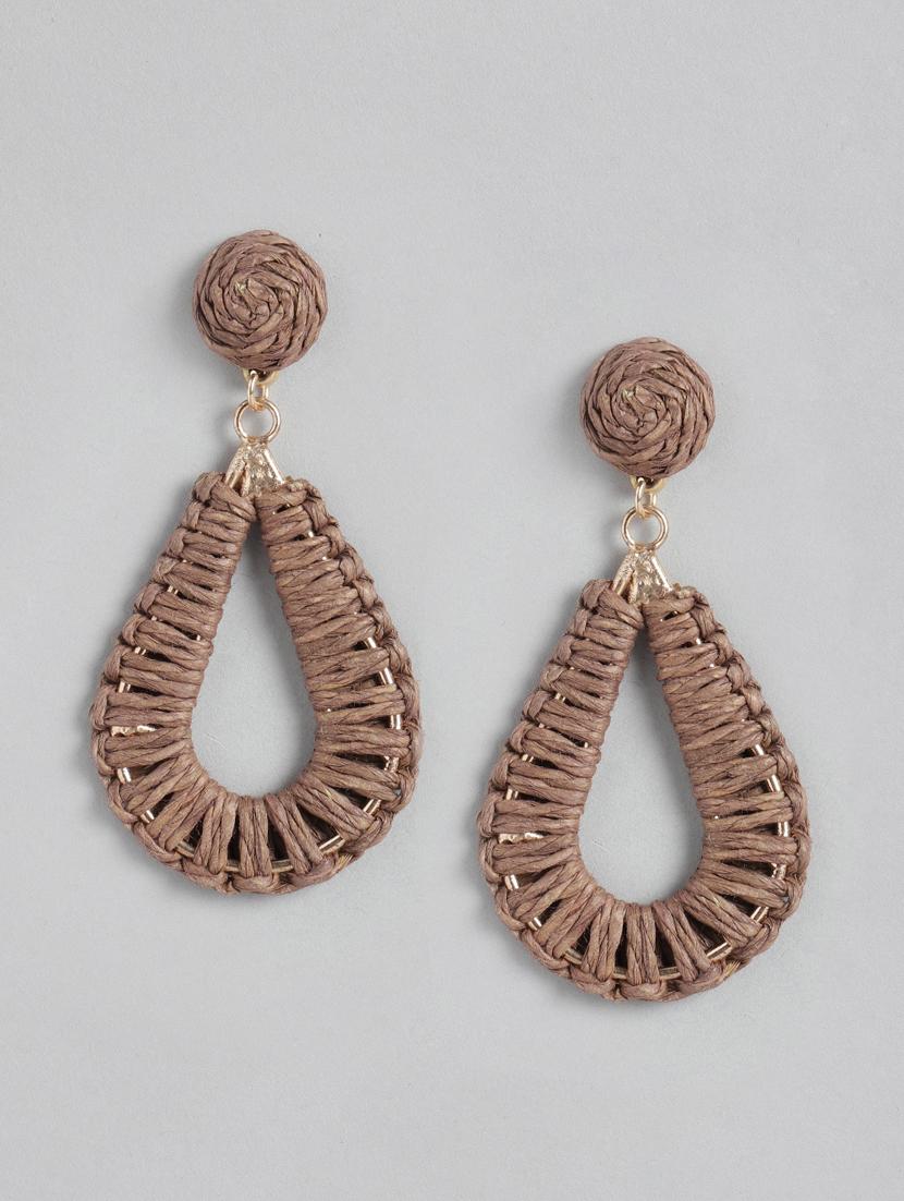 brown metal drop earring - 18030251 - Zoom Image - 0