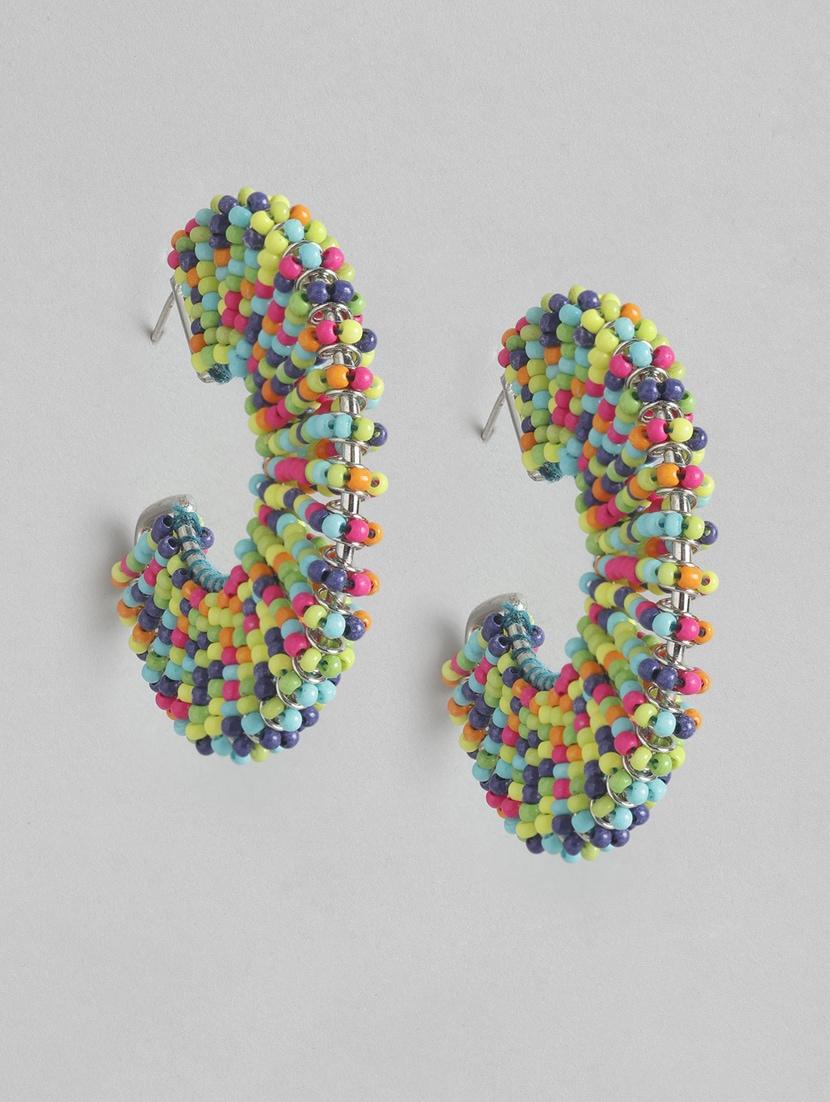 multicolored circular half hoop earrings - 18030252 - Zoom Image - 0
