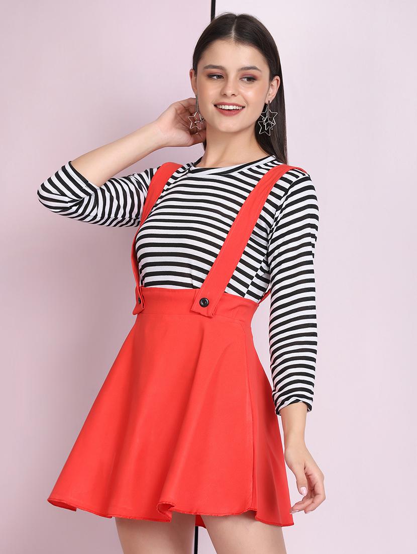 mid rise dungaree skirt - 18030265 - Standard Image - 1