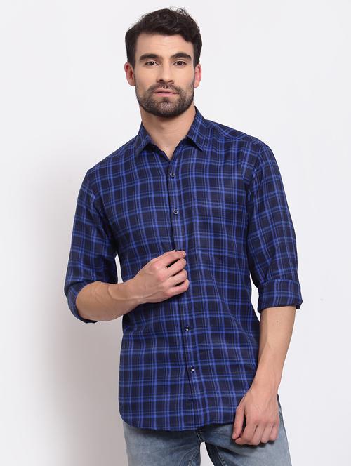 mens checks casual shirt - 18030313 - Standard Image - 0
