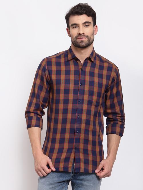 mens checks casual shirt - 18030316 - Standard Image - 0