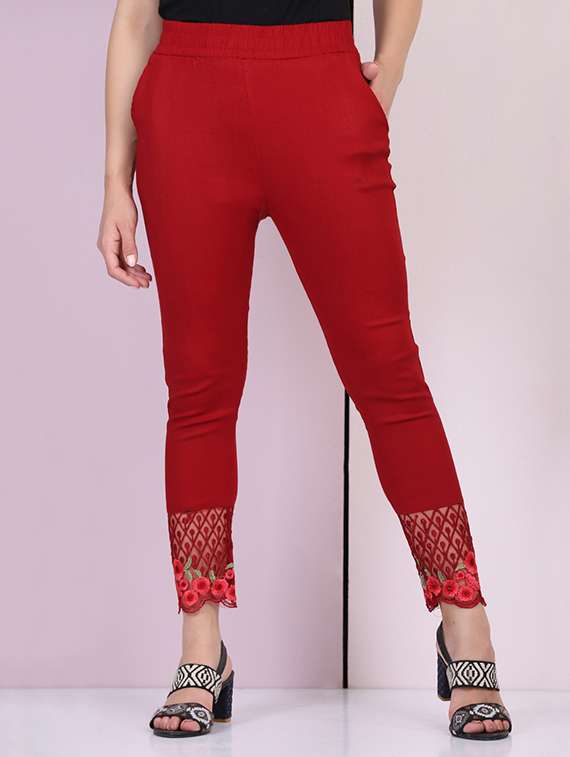mid rise laced hem legging