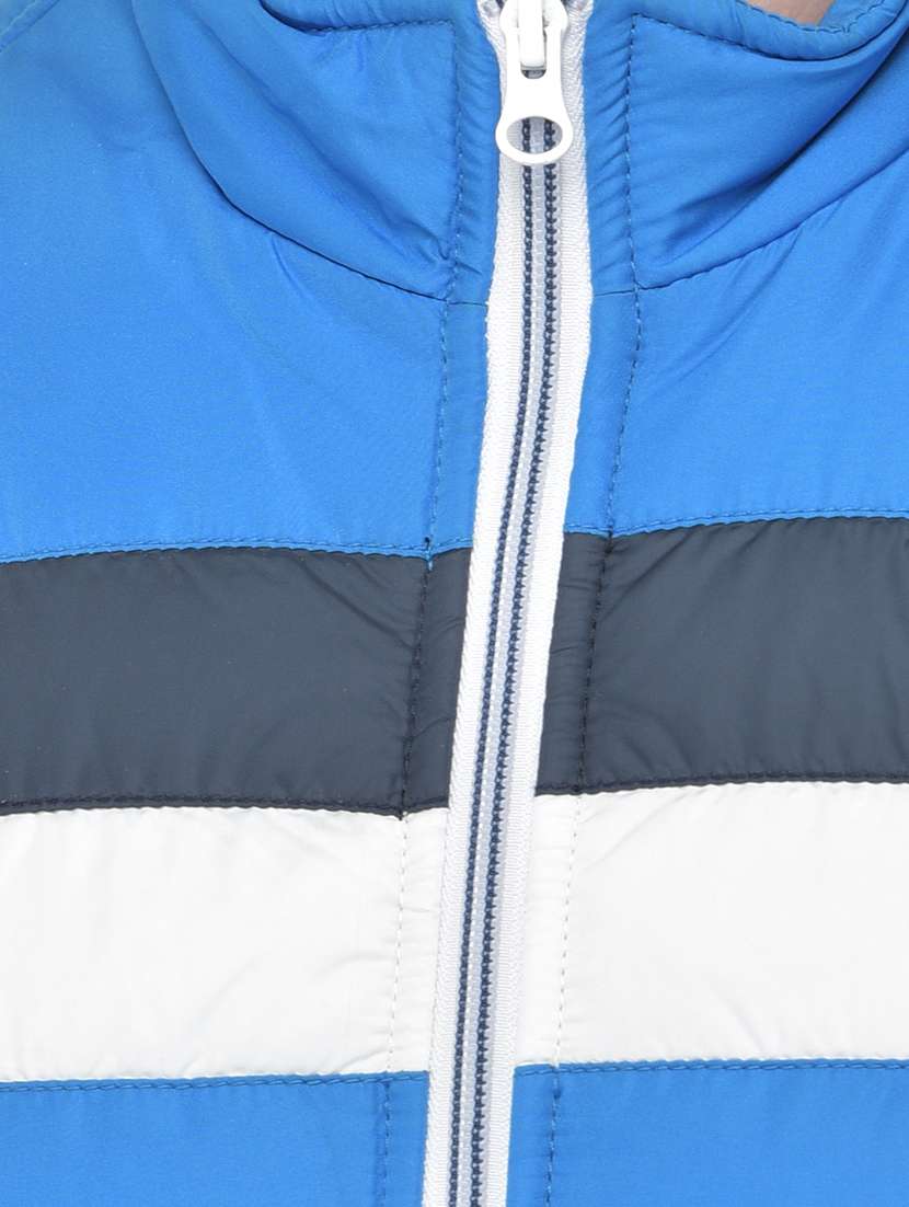 men blue striped quilted jacket - 18030393 -  Standard Image - 4