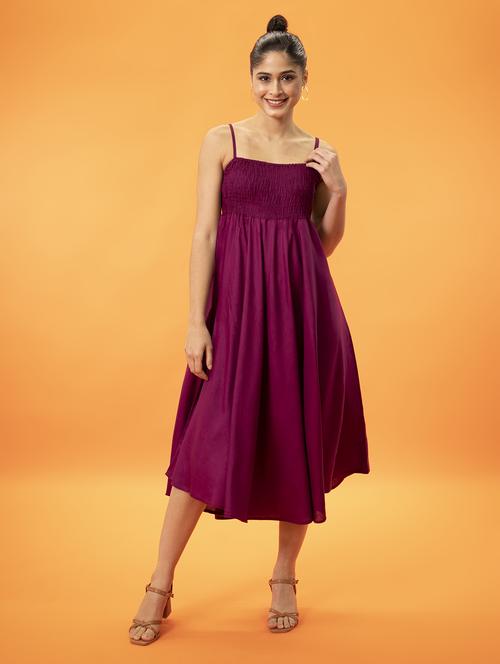 women's fit & flare solid dress - 18030557 - Standard Image - 0