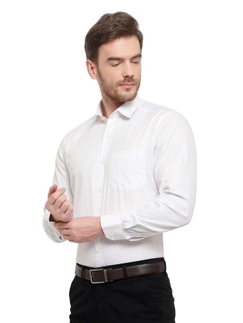 mens micro print formal shirt - 18030692 - Standard Image - 1