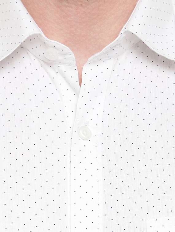 mens micro print formal shirt - 18030692 - Standard Image - 4
