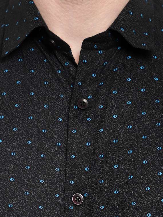 mens micro print formal shirt - 18030699 - Standard Image - 4