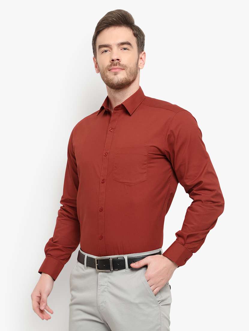 mens solids formal shirt - 18030713 - Standard Image - 1
