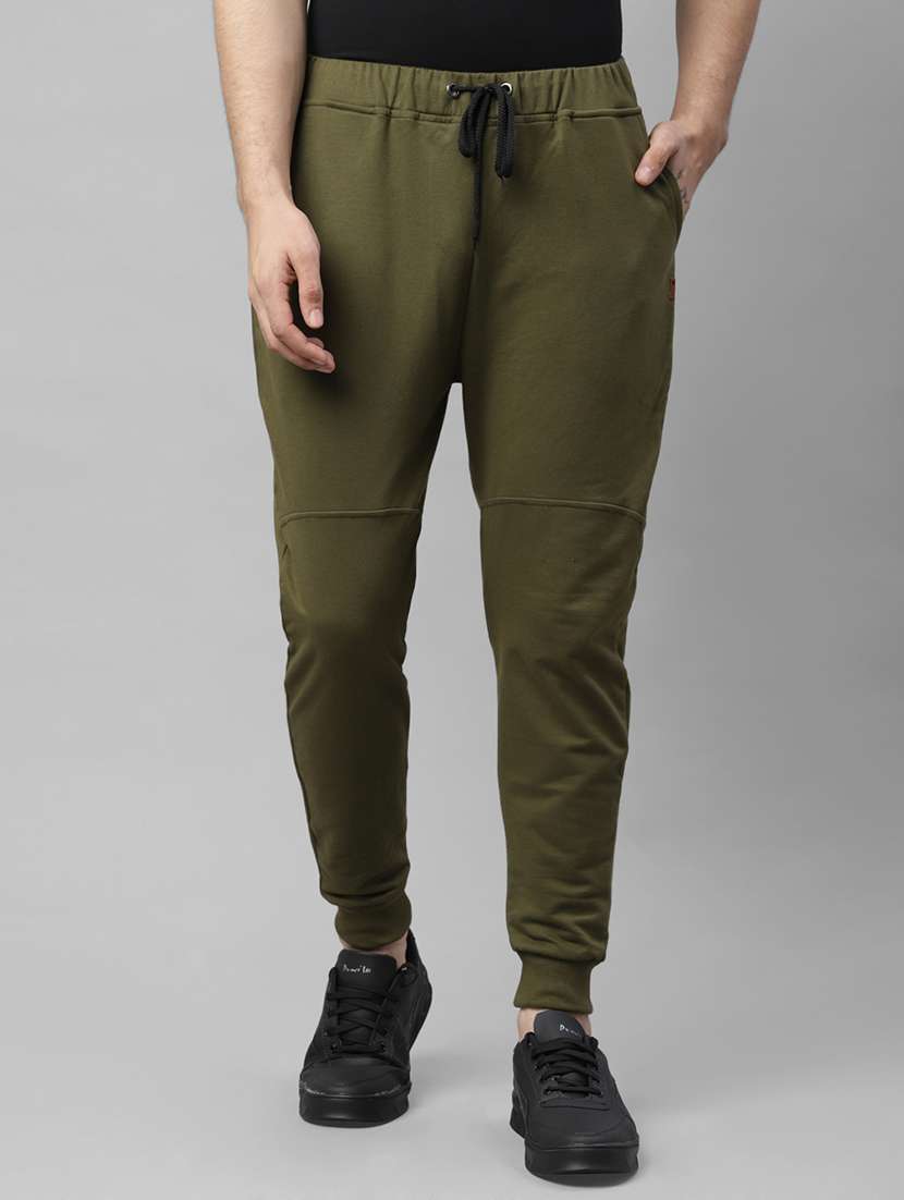 men solid mid rise full length jogger