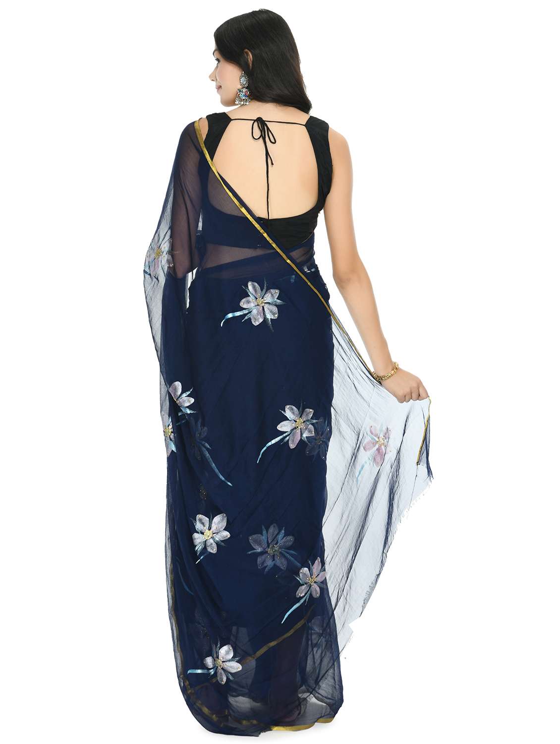 floral printed saree with blouse - 18030836 -  Standard Image - 1