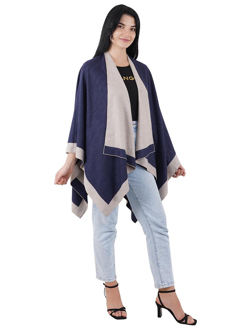 women's navy blue stole - 18031002 - Standard Image - 1