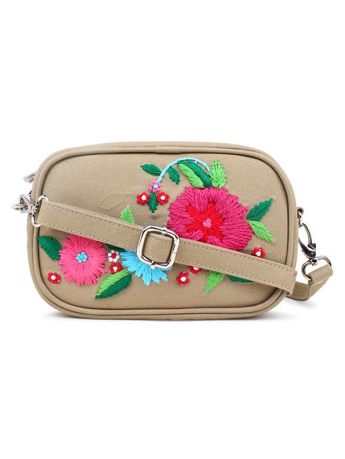 beige canvas sling bag - 18031441 -  Standard Image - 0