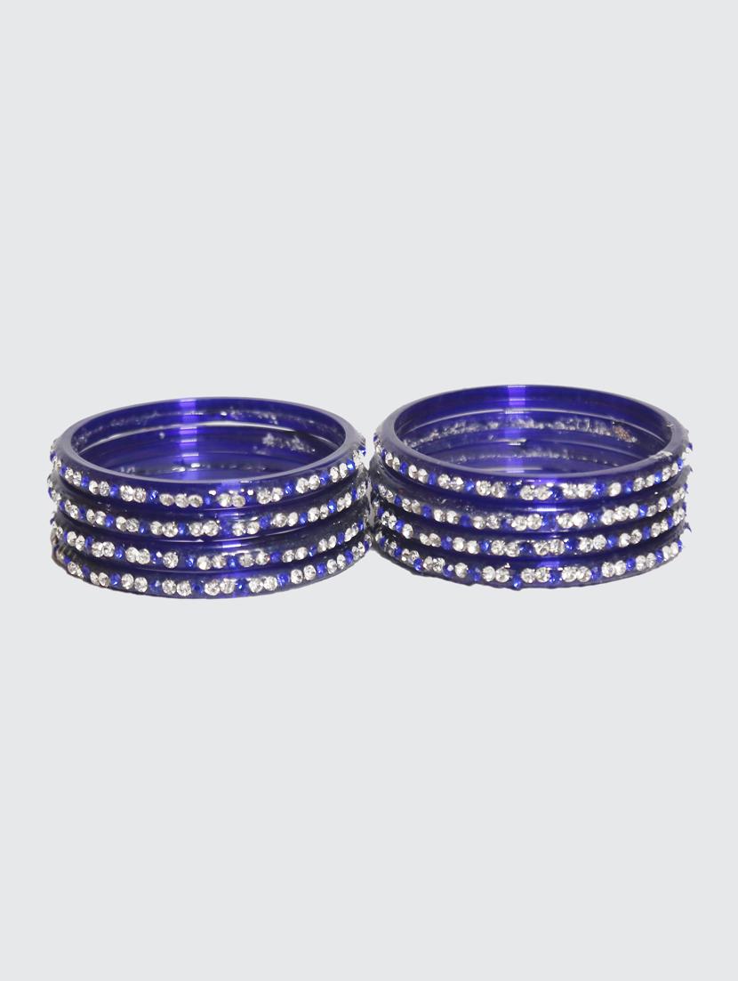 handmade glass blue bangles set of 8 - 18031719 - Standard Image - 1