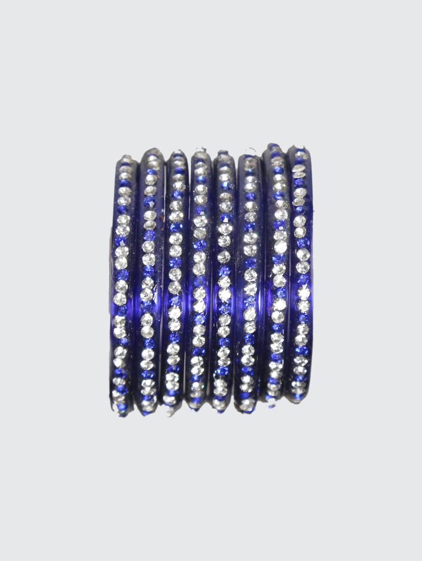 handmade glass blue bangles set of 8 - 18031719 - Standard Image - 4
