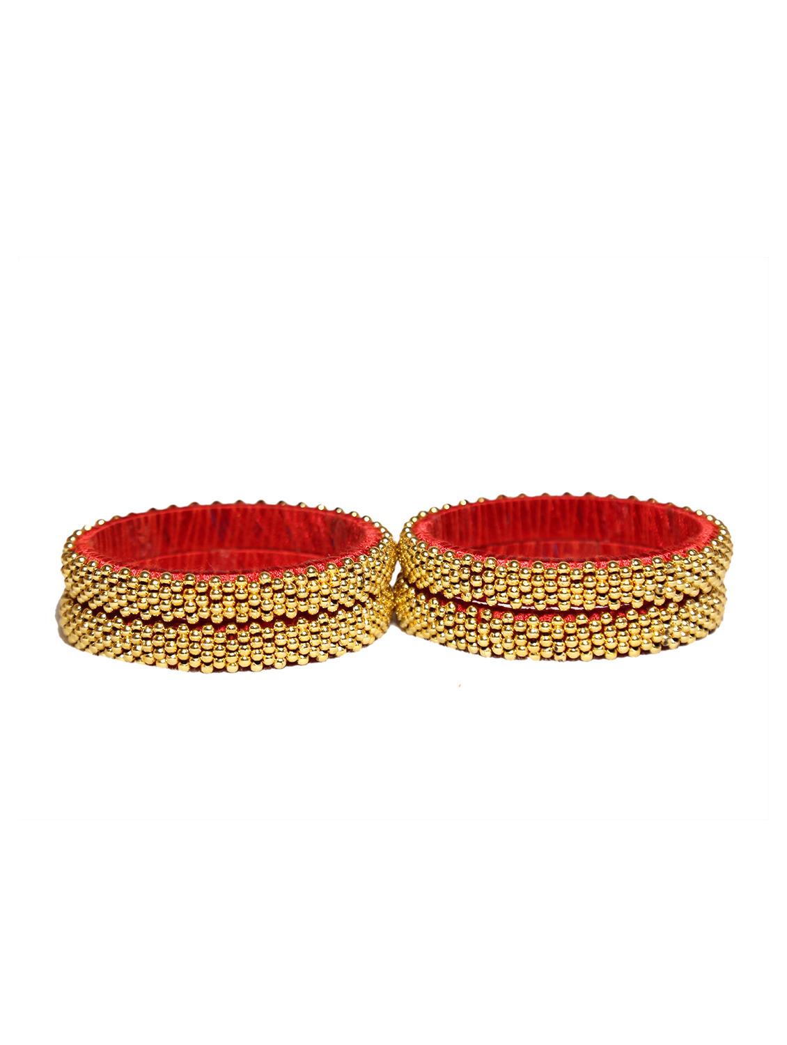 handmade silk thread golden beads kade set of 4 - 18031798 - Standard Image - 1