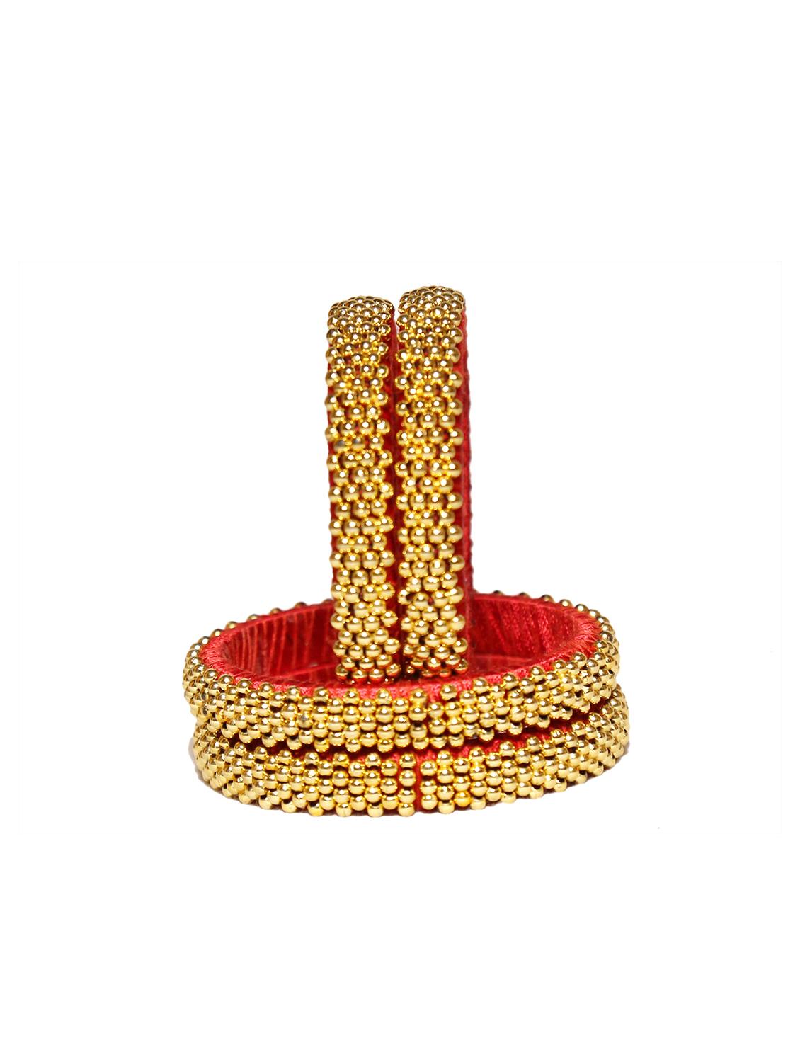 handmade silk thread golden beads kade set of 4 - 18031798 - Standard Image - 4