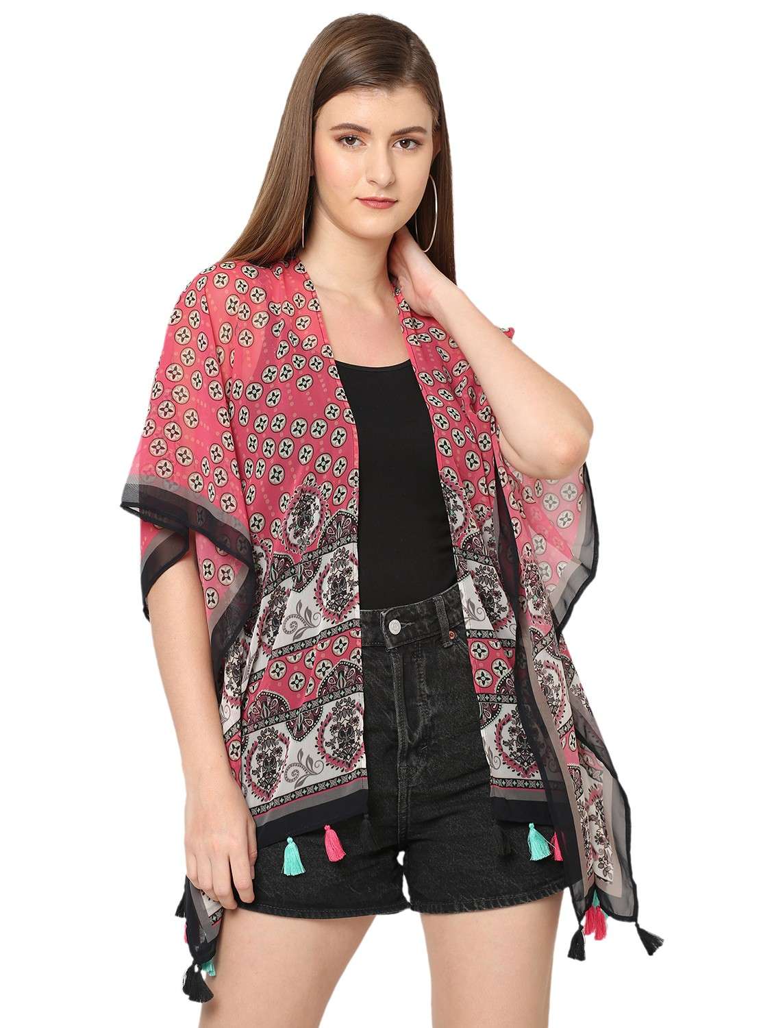 women printed short sleeves shrug - 18032186 - Zoom Image - 0