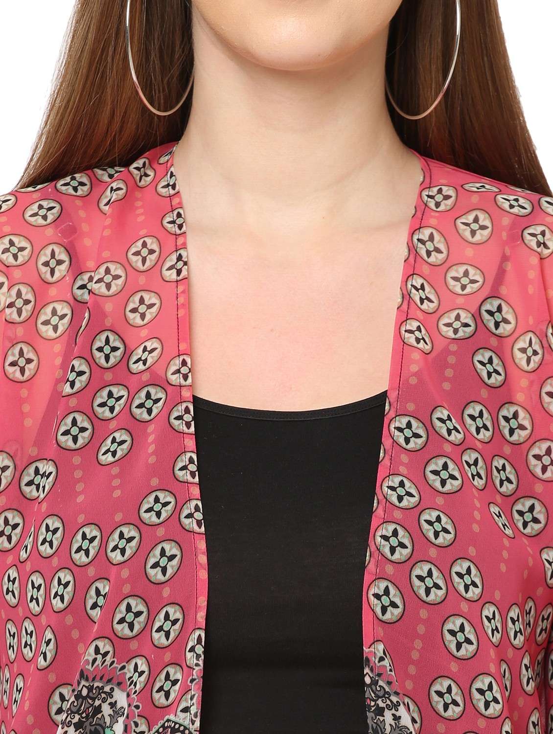women printed short sleeves shrug - 18032186 - Standard Image - 6