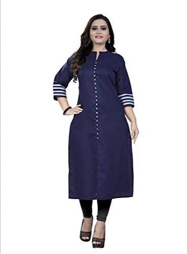 dark blue colour cotton kurti  - 18032312 -  Standard Image - 1