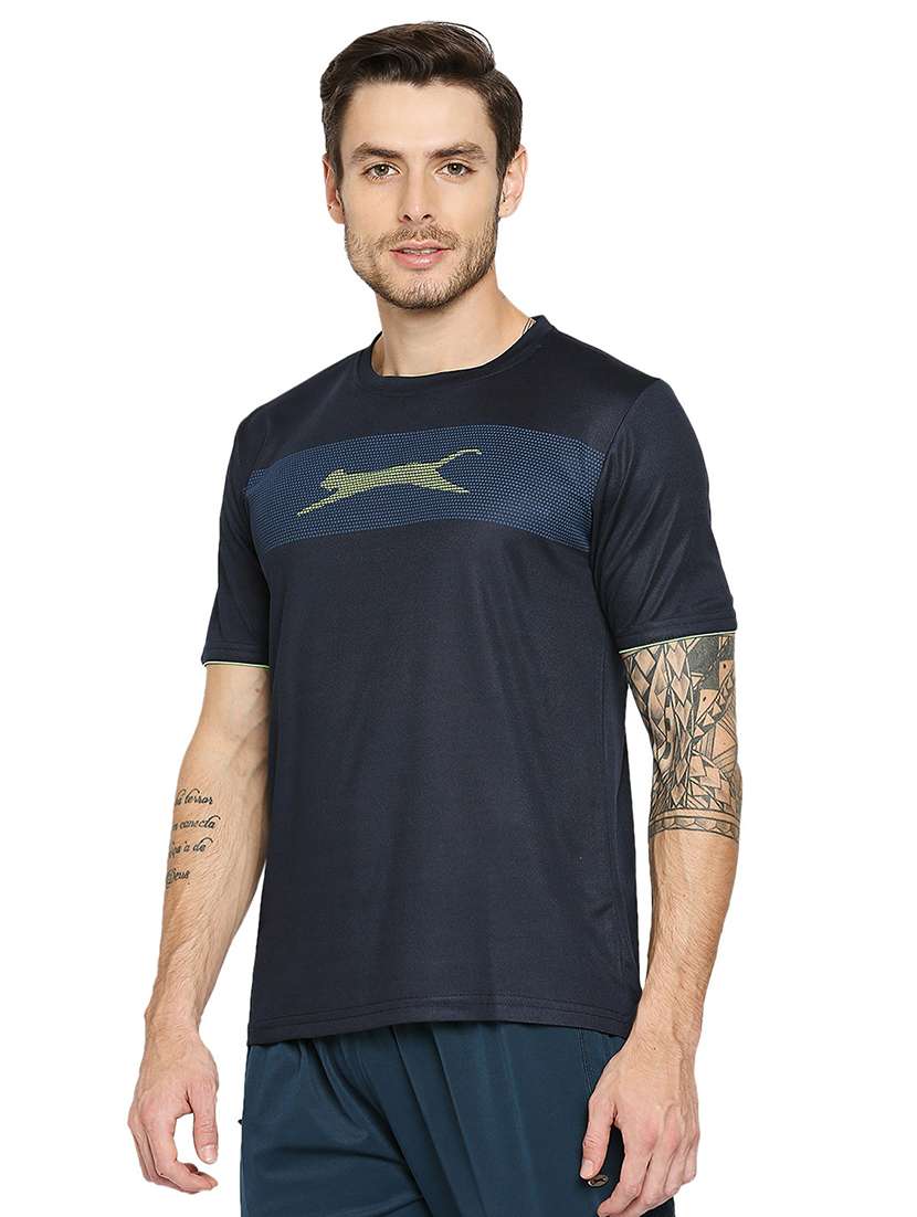 navy blue printed t-shirt - 18032510 -  Standard Image - 1