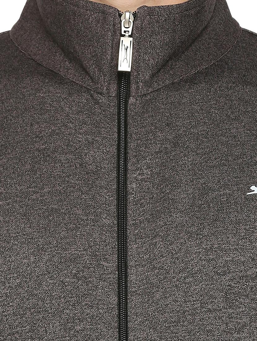 grey solid casual jacket - 18032720 - Standard Image - 4