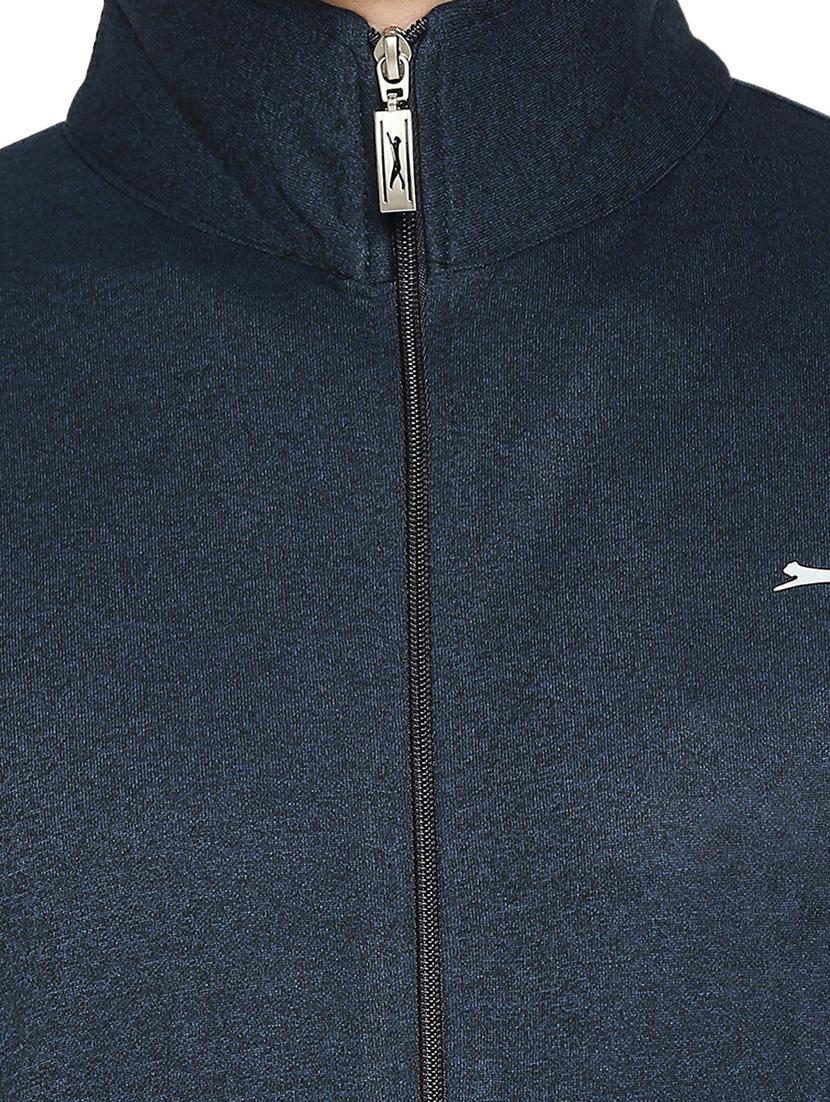 navy blue solid casual jacket - 18032721 - Standard Image - 4