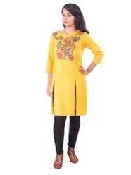 yellow colour cotton kurti  - 18032809 -  Standard Image - 1