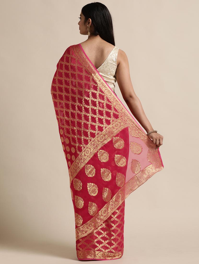 zari work woven saree with blouse - 18032970 -  Standard Image - 1
