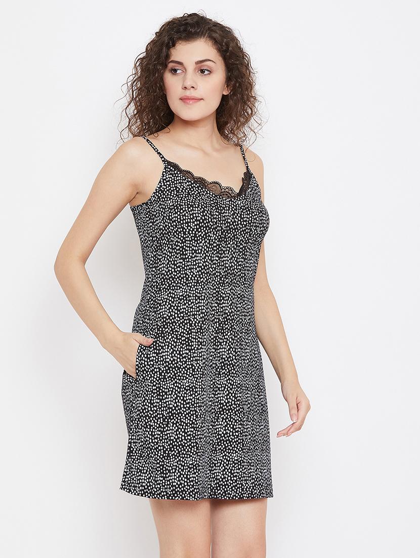 cami neck printed nighty - 18036425 - Standard Image - 1