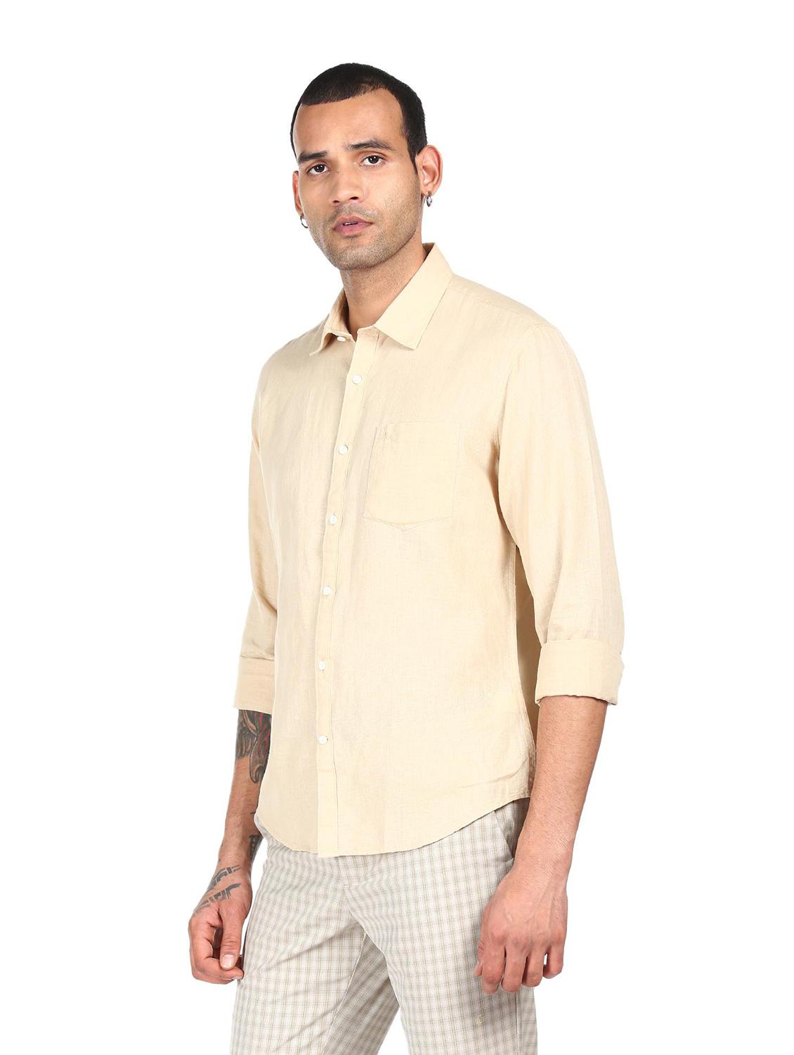 mens solid casual shirt - 18038454 - Standard Image - 1