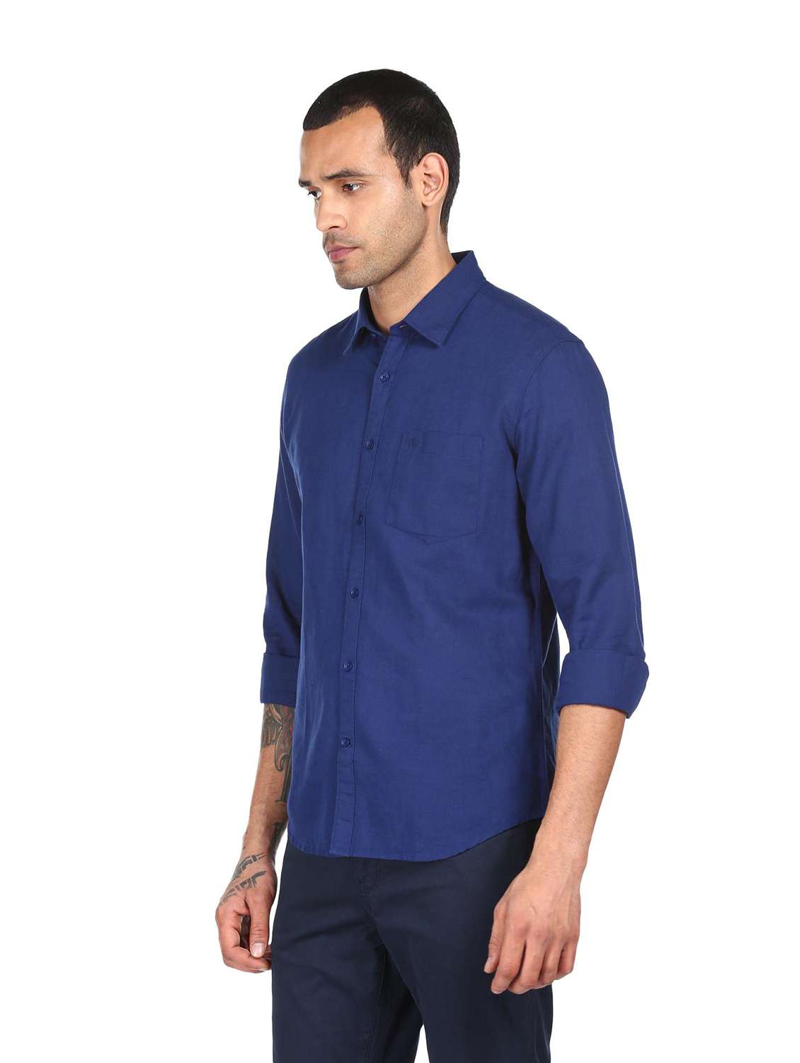 mens solid casual shirt - 18038455 -  Standard Image - 1