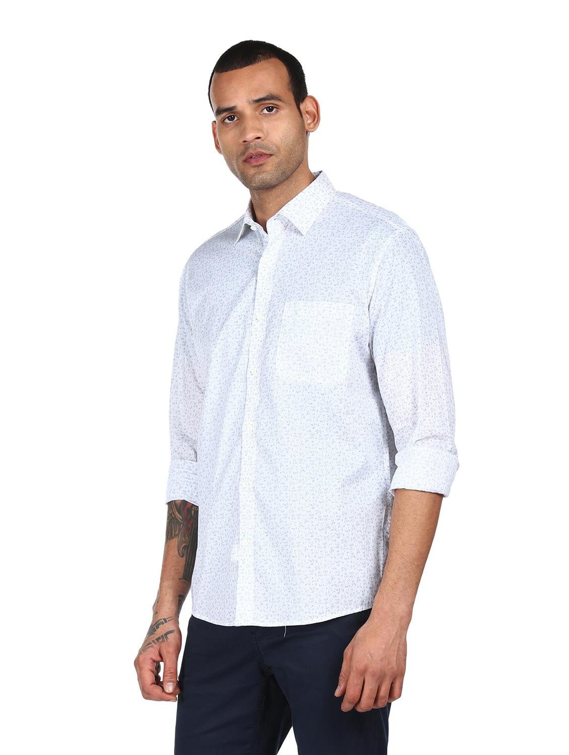 mens micro print casual shirt - 18038486 -  Standard Image - 1