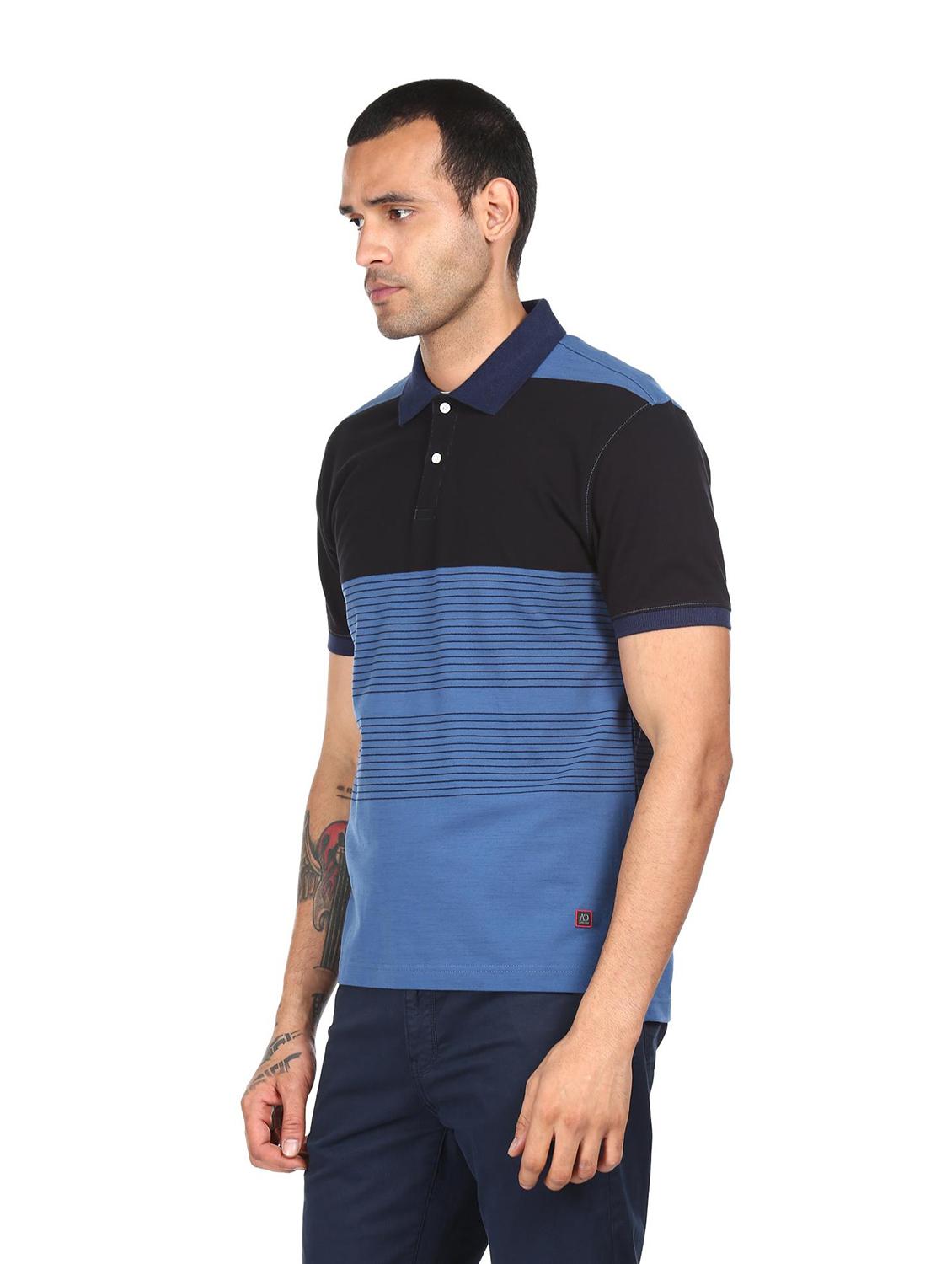 blue striped polo t-shirt - 18038547 -  Standard Image - 1