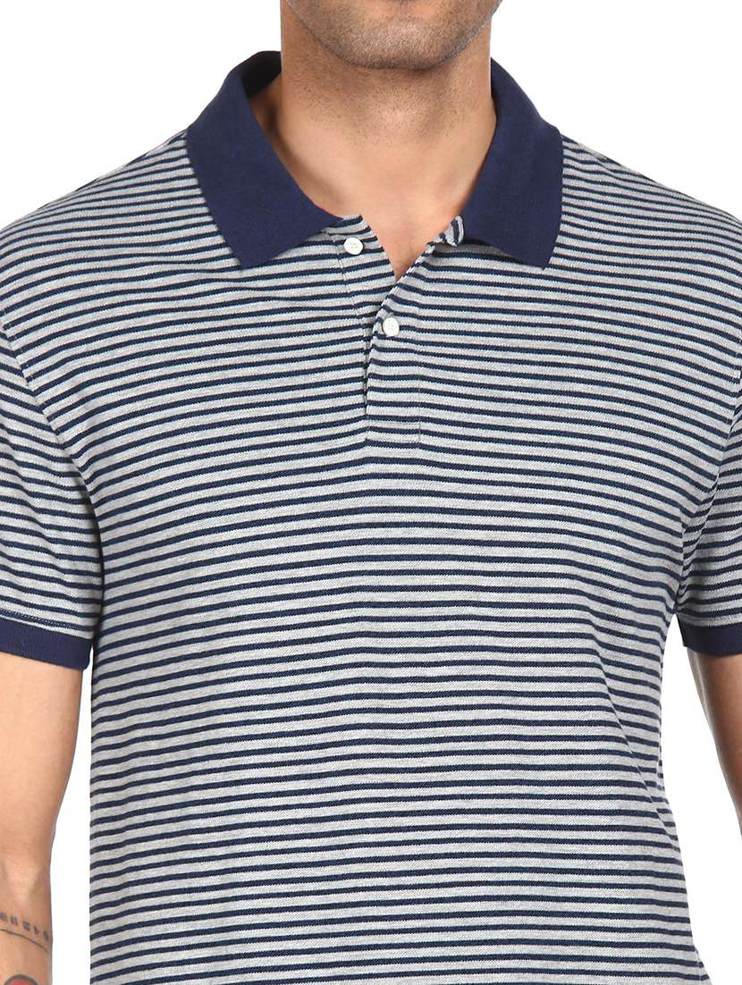 blue striped polo t-shirt - 18038558 - Standard Image - 4