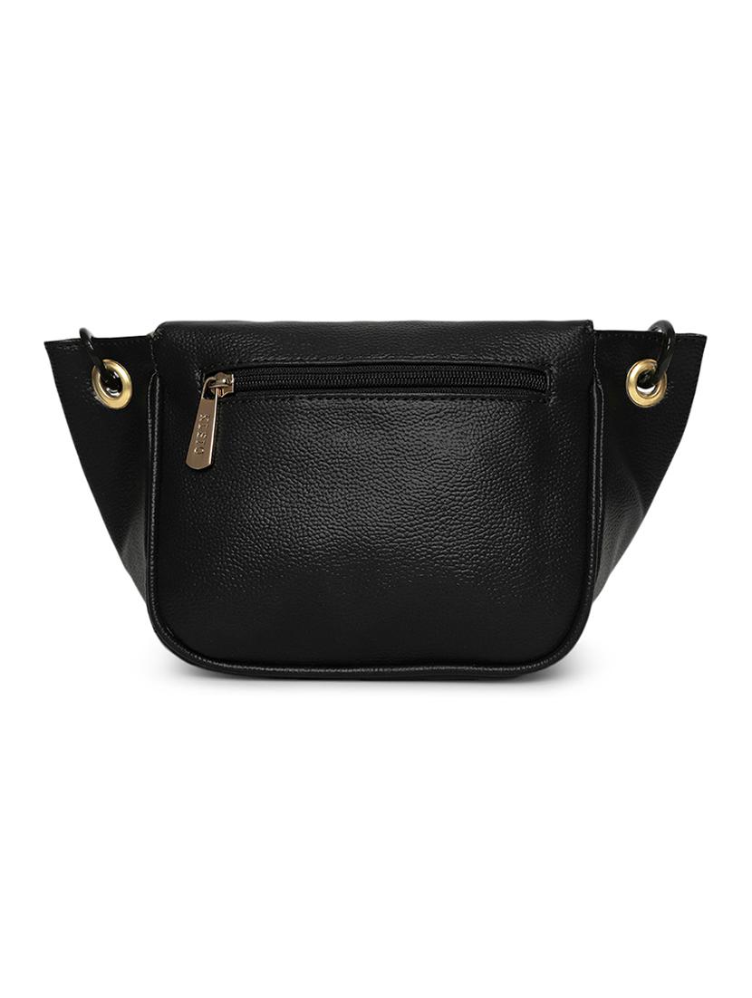 black leatherette (pu) sling bag - 18038778 -  Standard Image - 1