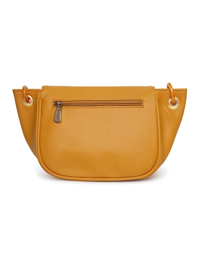 yellow leatherette (pu) sling bag - 18038781 - Standard Image - 1