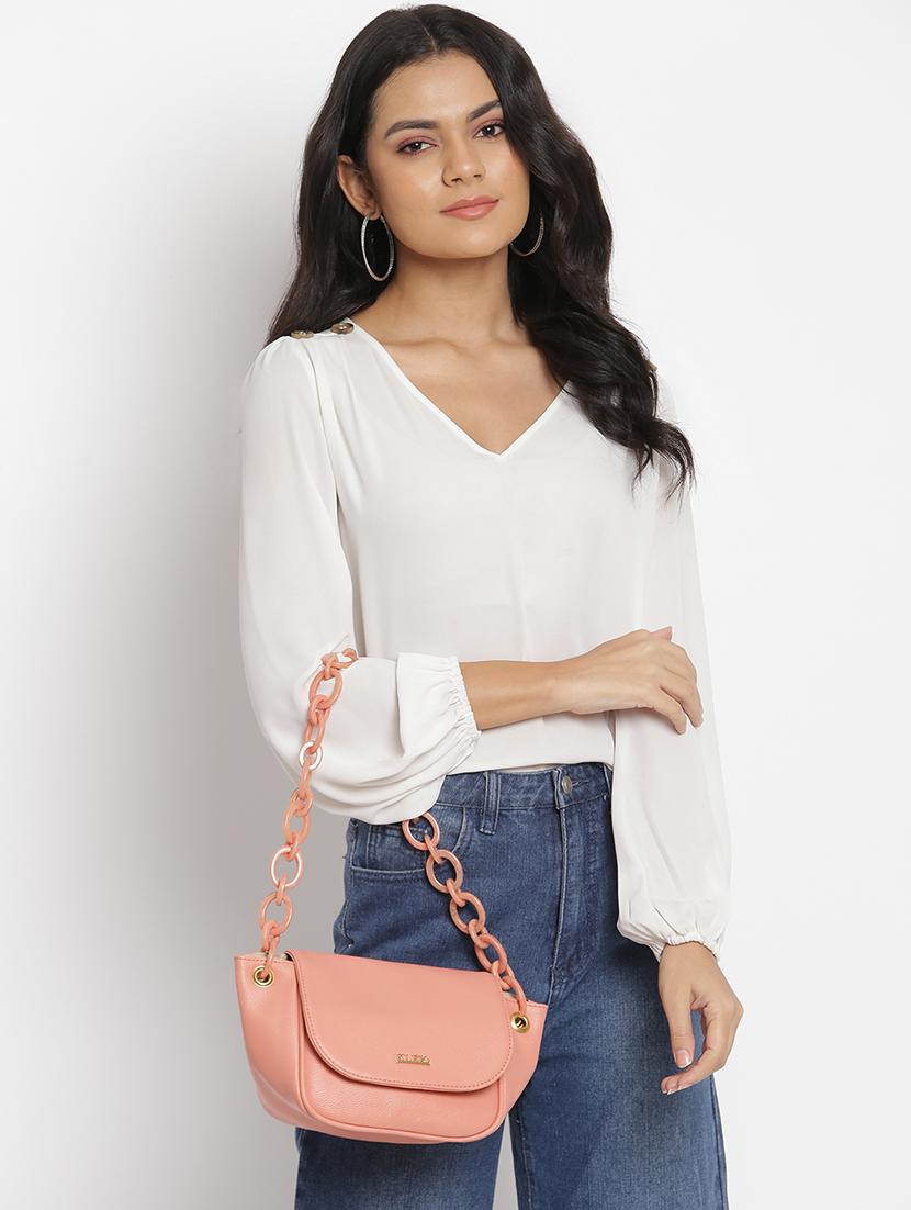 pink leatherette (pu) sling bag - 18038785 - Standard Image - 4